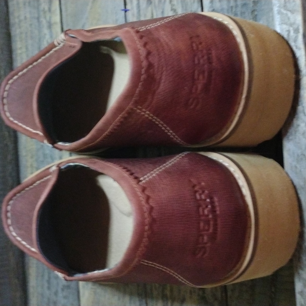 Sperry Chestnut Brown Leather Lug-Soled Loafers - Picture 6 of 11